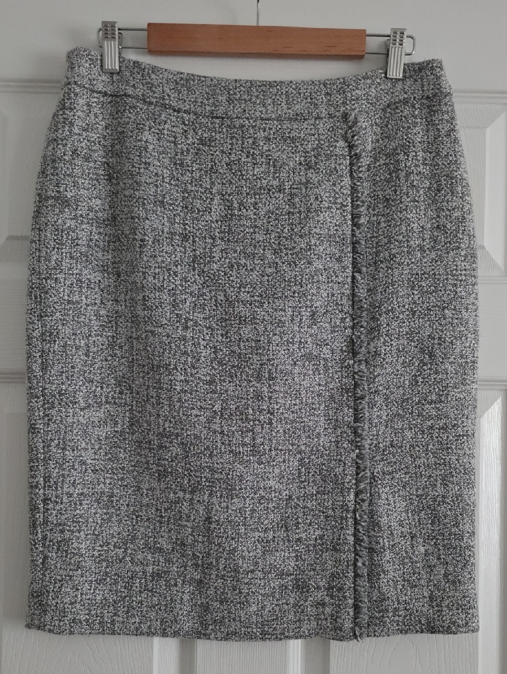 Calvin Klein Gray Textured Tweed Pencil Skirt